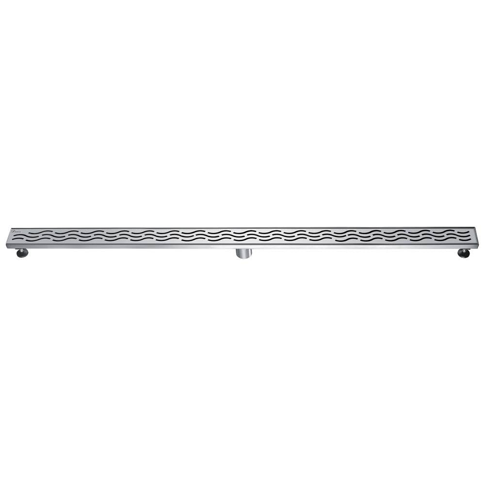 24 Inch Linear Drain with Adjustable Feet, Luxury Polished Finish Drain, Dawn USA LHG240304