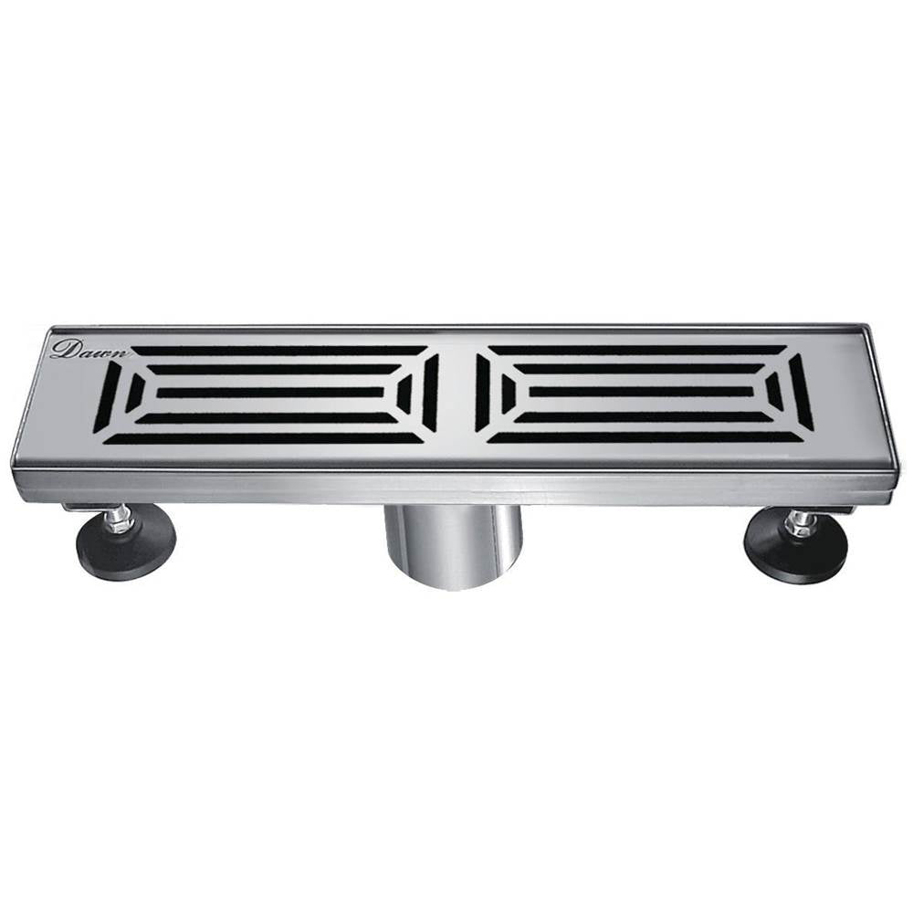 24 Inch Linear Drain with Adjustable Feet, Luxury Polished Finish Drain, Dawn USA LPA240304