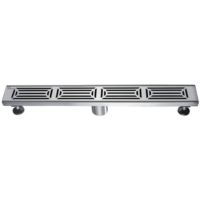 24 Inch Linear Drain with Adjustable Feet, Luxury Polished Finish Drain, Dawn USA LPA240304