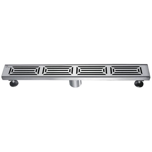 24 Inch Linear Drain with Adjustable Feet, Luxury Polished Finish Drain, Dawn USA LPA240304