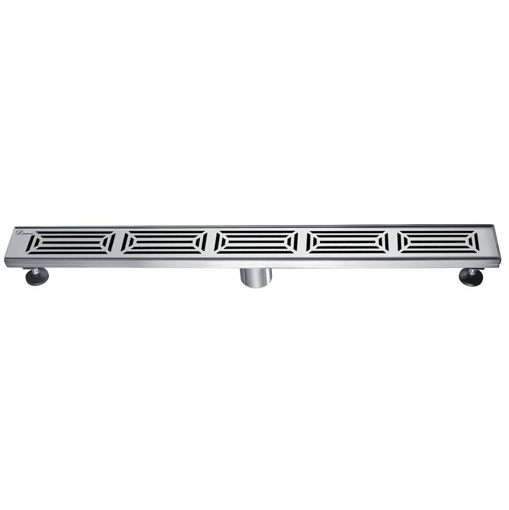 24 Inch Linear Drain with Adjustable Feet, Luxury Polished Finish Drain, Dawn USA LPA240304