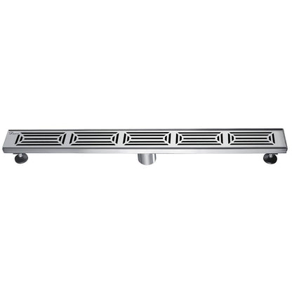 24 Inch Linear Drain with Adjustable Feet, Luxury Polished Finish Drain, Dawn USA LPA240304