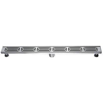 24 Inch Linear Drain with Adjustable Feet, Luxury Polished Finish Drain, Dawn USA LPA240304