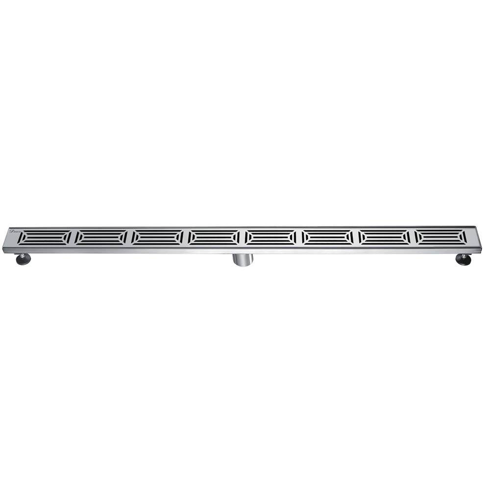 24 Inch Linear Drain with Adjustable Feet, Luxury Polished Finish Drain, Dawn USA LPA240304