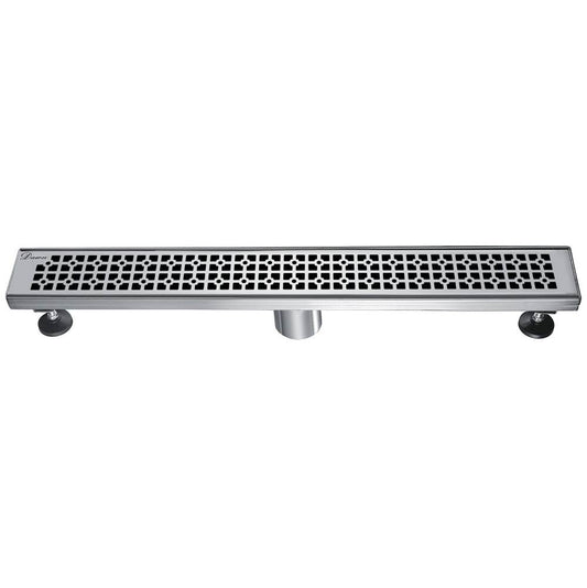 24 Inch Linear Drain with Adjustable Feet, Luxury Polished Finish Drain, Dawn USA LVG240304