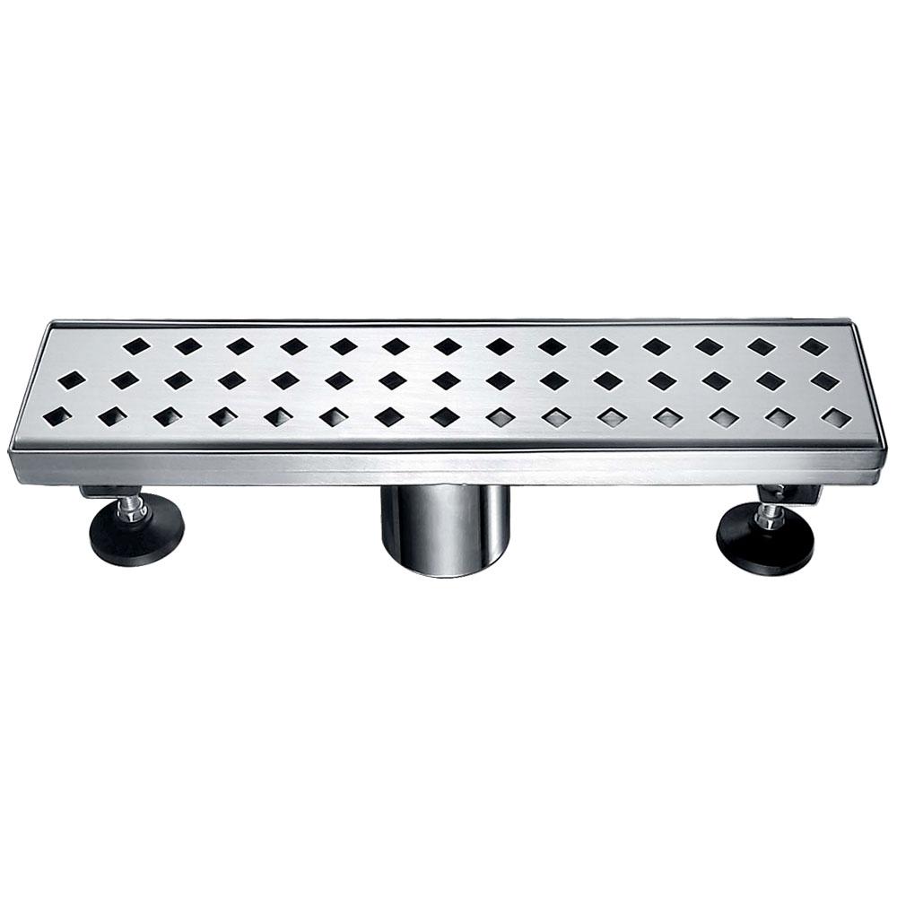 24 Inch Linear Drain with Adjustable Feet, Luxury Polished Finish Drain, Dawn USA LMI240304