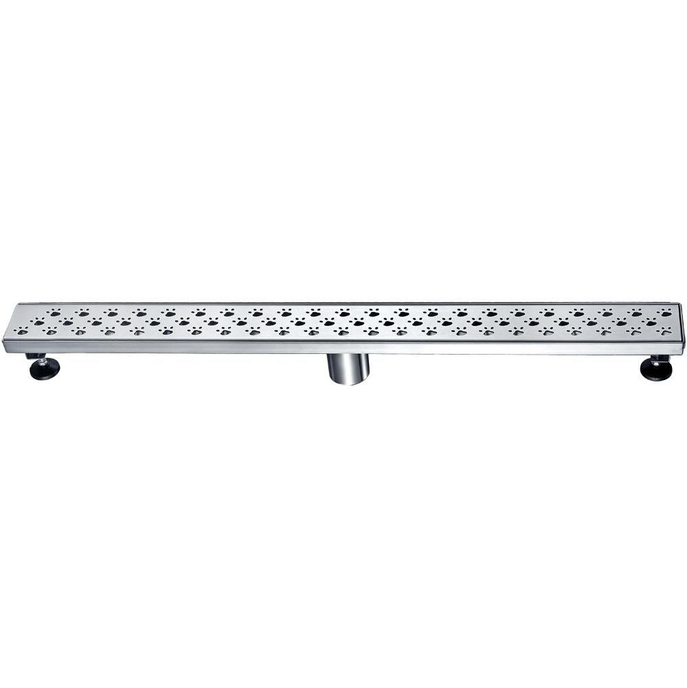 24 Inch Linear Drain with Adjustable Feet, Luxury Polished Finish Drain, Dawn USA LMU240304