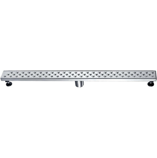 Dawn® 36 Inch Linear Shower Drain, Memuru River Series, Polished Satin Finish