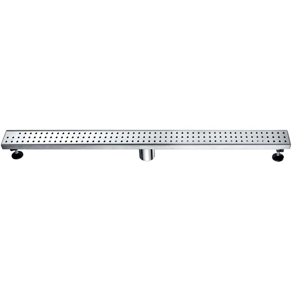 Dawn® 32 Inch Linear Shower Drain, Nile River Series, Polished Satin Finish