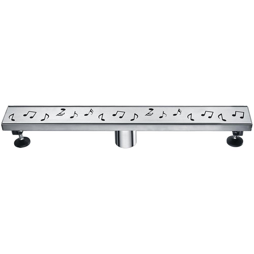 24 Inch Linear Drain with Adjustable Feet, Luxury Polished Finish Drain, Dawn USA LSE240304