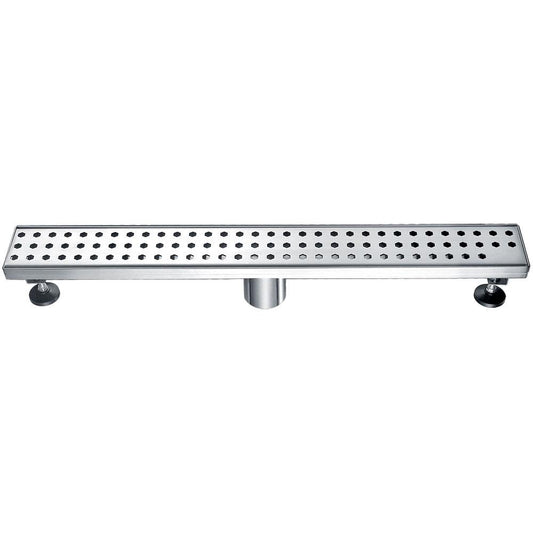 24 Inch Linear Drain with Adjustable Feet, Luxury Polished Finish Drain, Dawn USA LTS240304