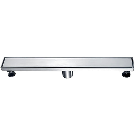 24 Inch Linear Drain with Adjustable Feet, Luxury Polished Finish Drain, Dawn USA LVA240304