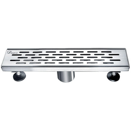 24 Inch Linear Drain with Adjustable Feet, Luxury Polished Finish Drain, Dawn USA LYE240304