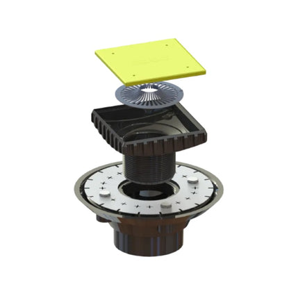 Ebbe E4811 Parallel Satin Nickel Square Shower Drain with Installation Kit