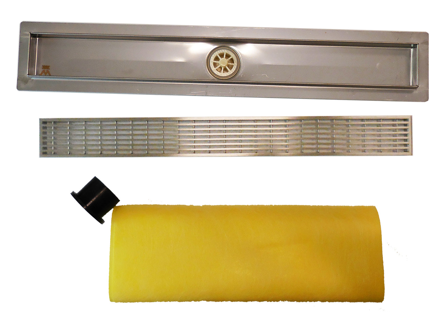 24 Inch Linear Shower Drains, DTA Linear Drain Base with Drain Grate Set