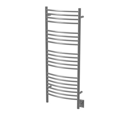 Amba Jeeves D Curved Brushed Towel Warmer, Hardwired, 20 Bars, W 21" H 53"