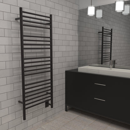 Amba Jeeves D Straight Oil-Rubbed Bronze Towel Warmer, Hardwired, 20 Bars, W 21" H 53"