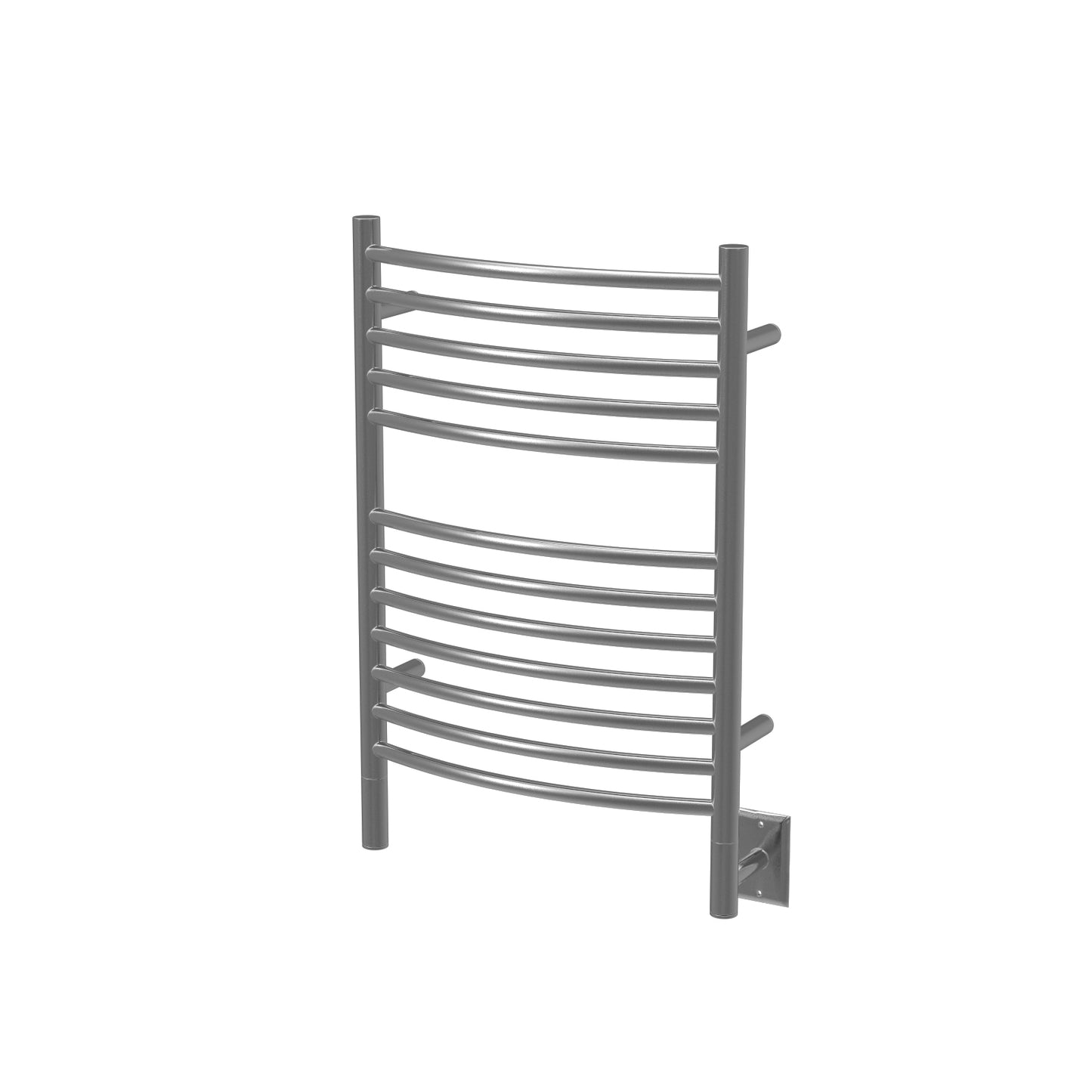 Amba Jeeves E Curved Brushed Towel Warmer, Hardwired, 12 Bars, W 21" H 31"