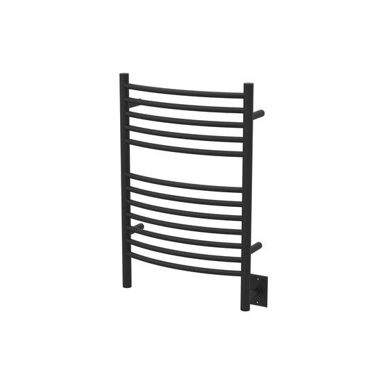 Amba Jeeves E Curved Matte Black Towel Warmer, Hardwired, 12 Bars, W 21" H 31"