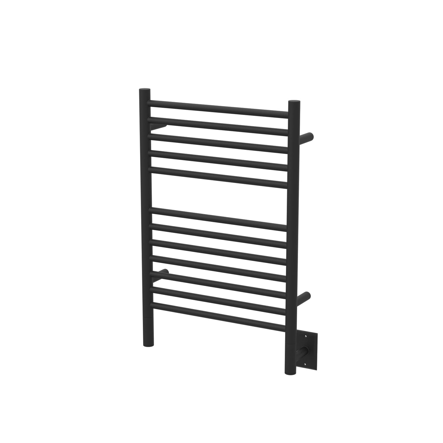 Amba Jeeves E Straight Matte Black Towel Warmer, Hardwired, 12 Bars, W 21" H 31"