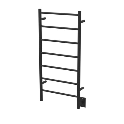 Amba Jeeves F Straight Matte Black Towel Warmer, Hardwired, 7 Bars, W 21" H 41"