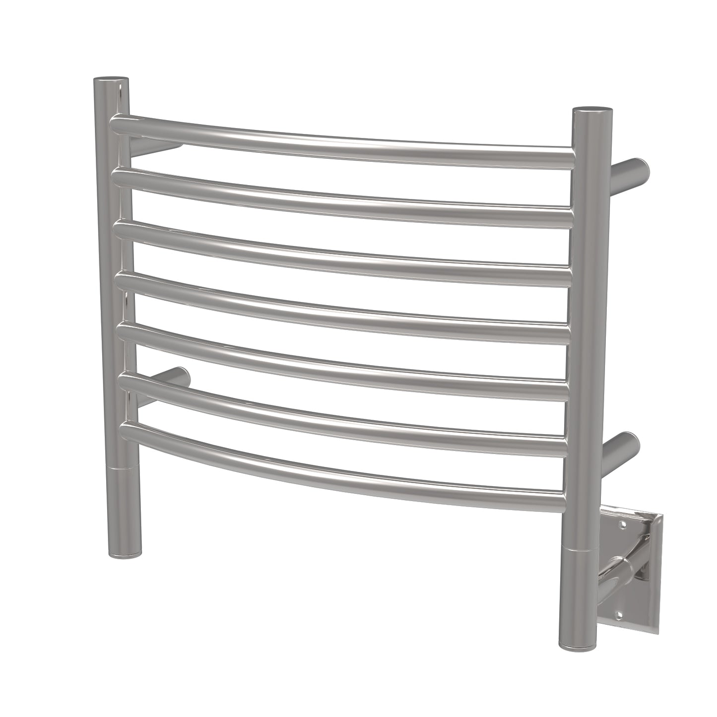 Amba Jeeves H Curved Polished Towel Warmer, 7 Bars, Hardwired, 21" W x 18" H