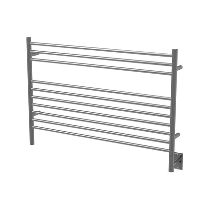 Amba Jeeves L Straight Brushed Towel Warmer, Hardwired, 10 Bars, W 40" H 27"