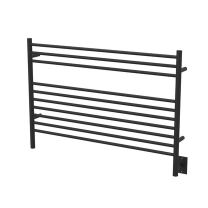 Amba Jeeves L Straight Matte Black Towel Warmer, Hardwired, 10 Bars, W 40" H 27"