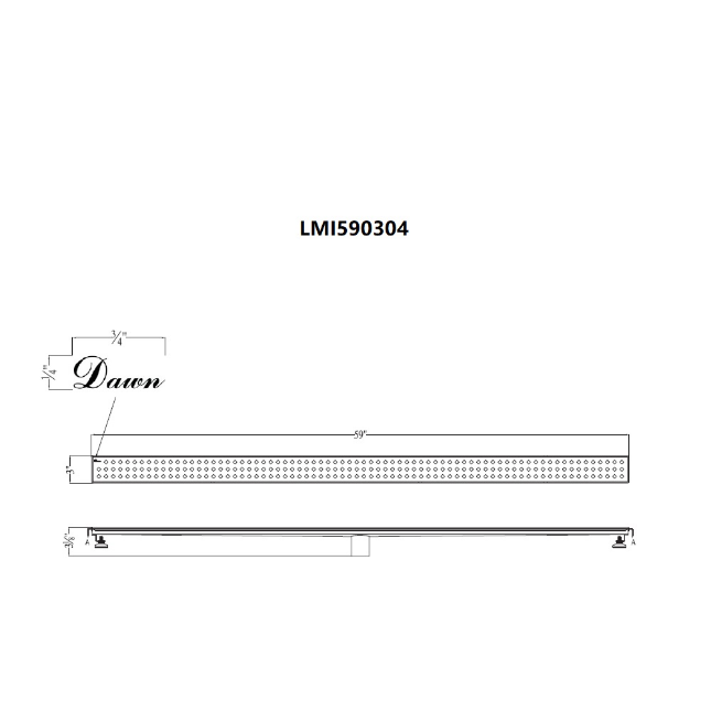 24 Inch Linear Drain with Adjustable Feet, Luxury Polished Finish Drain, Dawn USA LMI240304