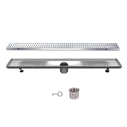 24 Inch Linear Drain with Adjustable Feet, Luxury Polished Finish Drain, Dawn USA LNE240304