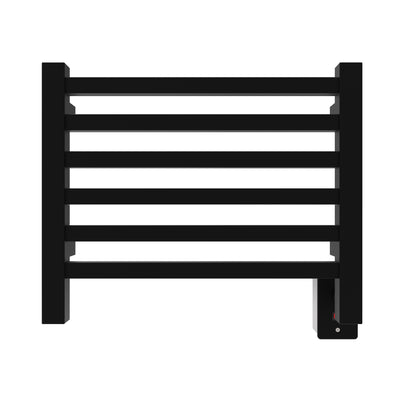 Matte Black Towel Warmer, Amba Quadro Model Q2016MB, 6 Bars Towel Warmer