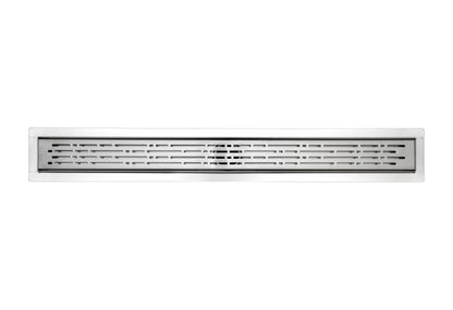 24 Inch Polished Chrome Linear Shower Drains, Broken Lane Design by SereneDrains