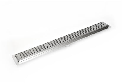 39 Inch Polished Chrome Linear Shower Drains, Broken Lane Design by SereneDrains