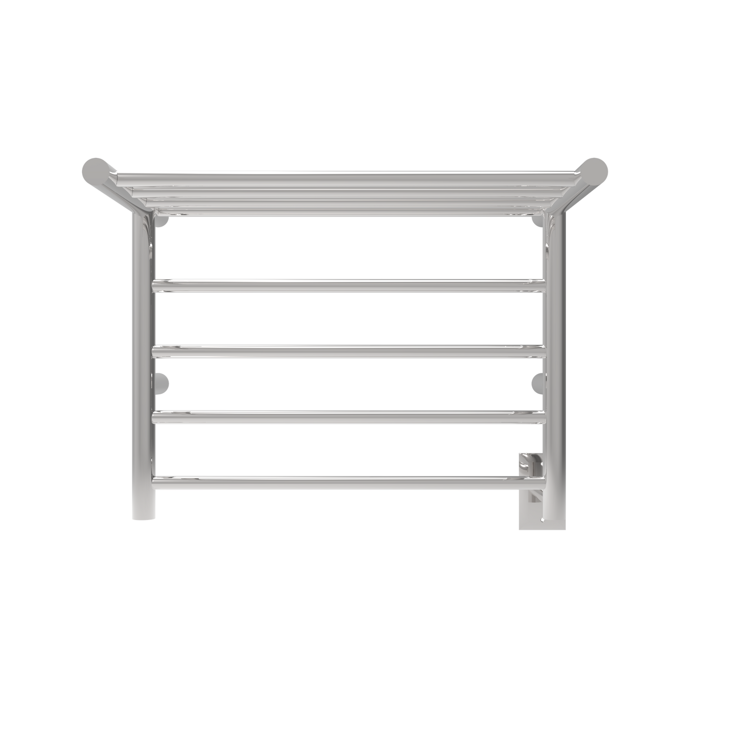 Polished Towel Warmer, Amba Radiant Shelf 8 Bar Towel Warmer