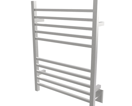 Brushed Towel Warmer, Amba Radiant Square Hardwired Straight 10 Bar Towel Warmer