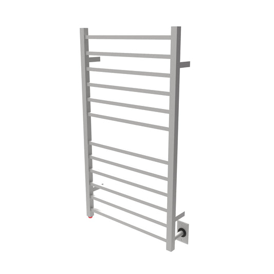 Brushed Towel Warmer, Amba Radiant Large Square Hardwired 12 Bar Towel Warmer