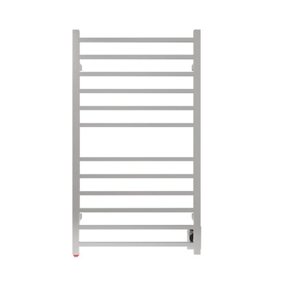 Polished Towel Warmer, Amba Radiant Large Square Hardwired 12 Bar Towel Warmer