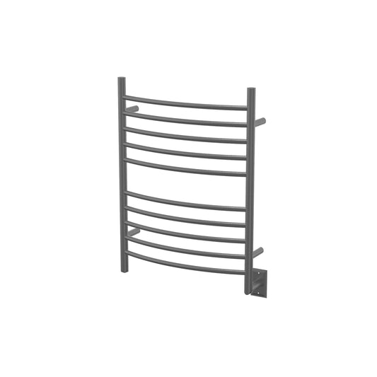 Brushed Towel Warmer, Amba Radiant Hardwired Curved, 10 Bar Towel Warmer