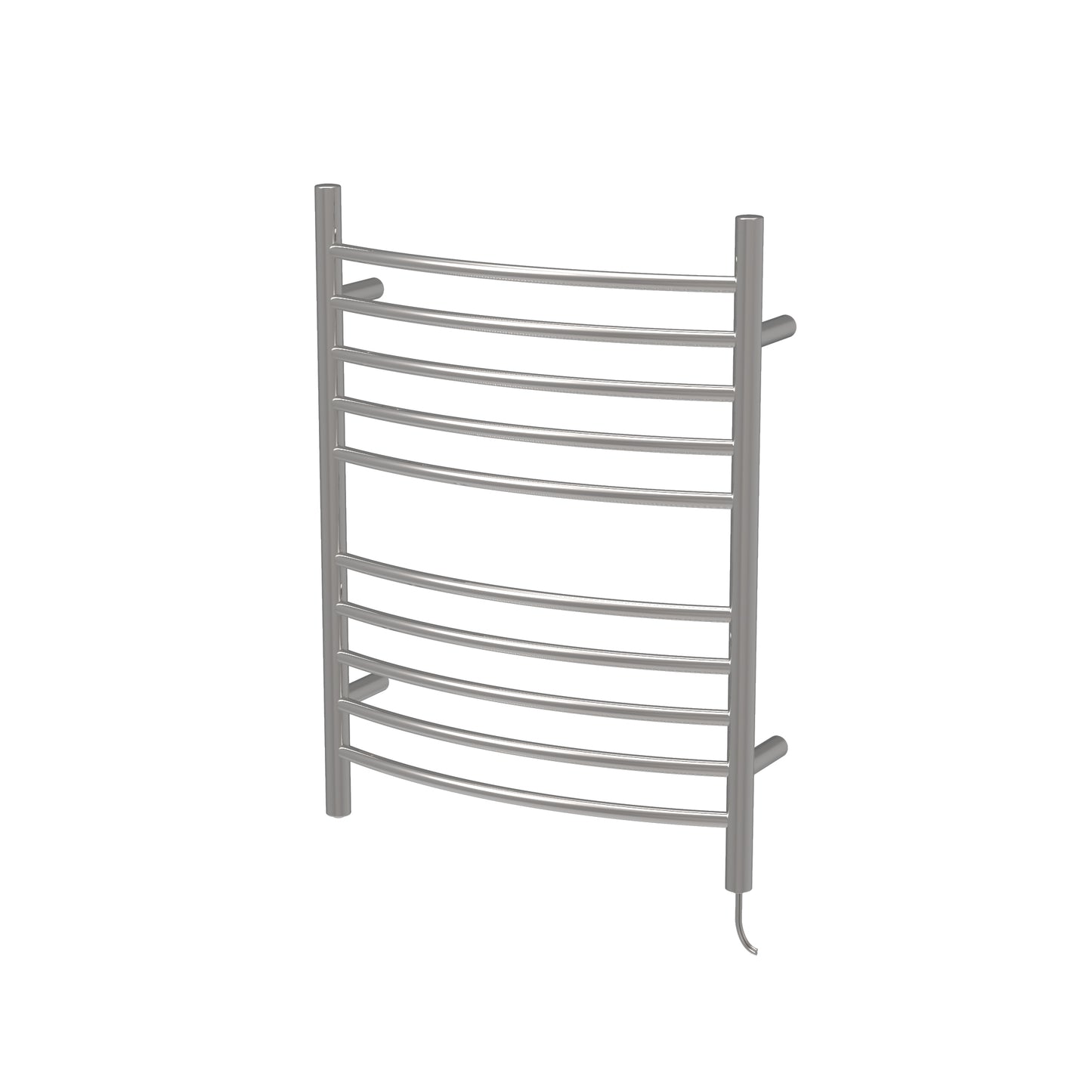 Polished Towel Warmer, Amba Radiant Plug-in Curved 10 Bar Towel Warmer