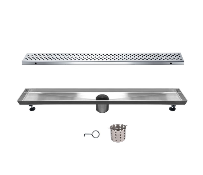 12 Inch Linear Drain with Adjustable Leveling Feet, Dawn USA Rhone River Series