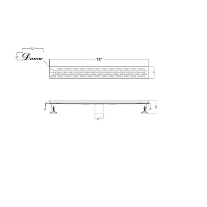 Dawn® 36 Inch Linear Shower Drain, Rio Orinoco River Series, Polished Satin Finish