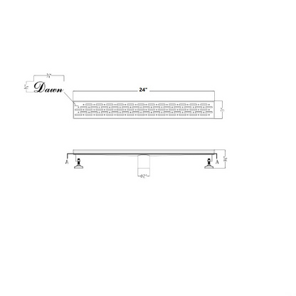 Dawn® 36 Inch Linear Shower Drain, Rio Orinoco River Series, Polished Satin Finish