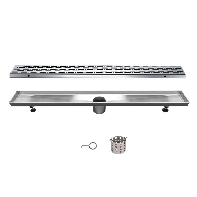 Dawn® 36 Inch Linear Shower Drain, Rio Orinoco River Series, Polished Satin Finish