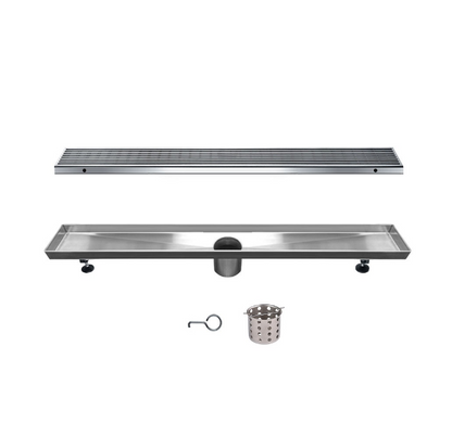 12 Inch Linear Drain with Leveling Feet, Dawn USA Wheaton River Series