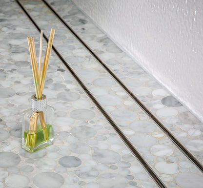 35 Inch Tile Insert Linear Shower Drain, Brushed Stainless Steel by SereneDrains