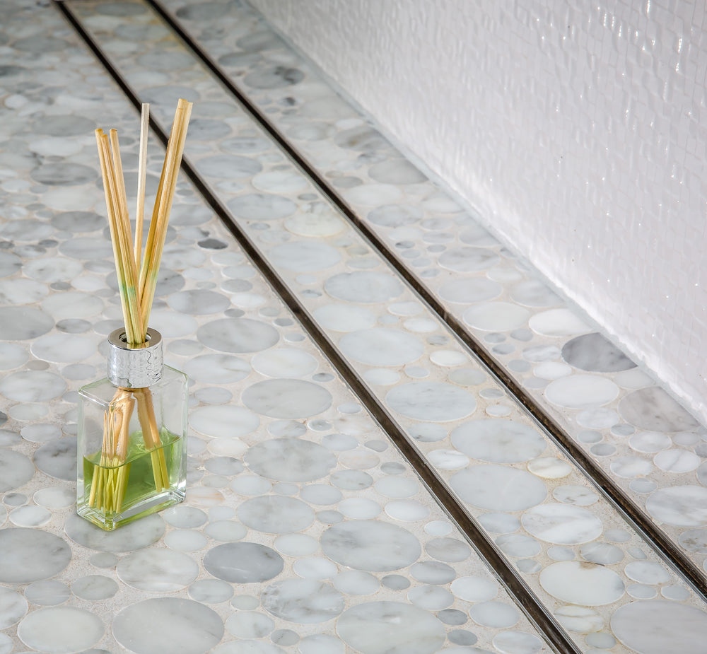 59 Inch Tile Insert Linear Shower Drain, Brushed Stainless Steel by SereneDrains