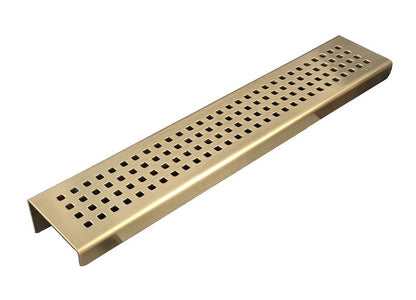 Satin Gold Shower Shelf, Elegant Drill & Screw Wall Mount Shower Shelf, Traditional Square Design