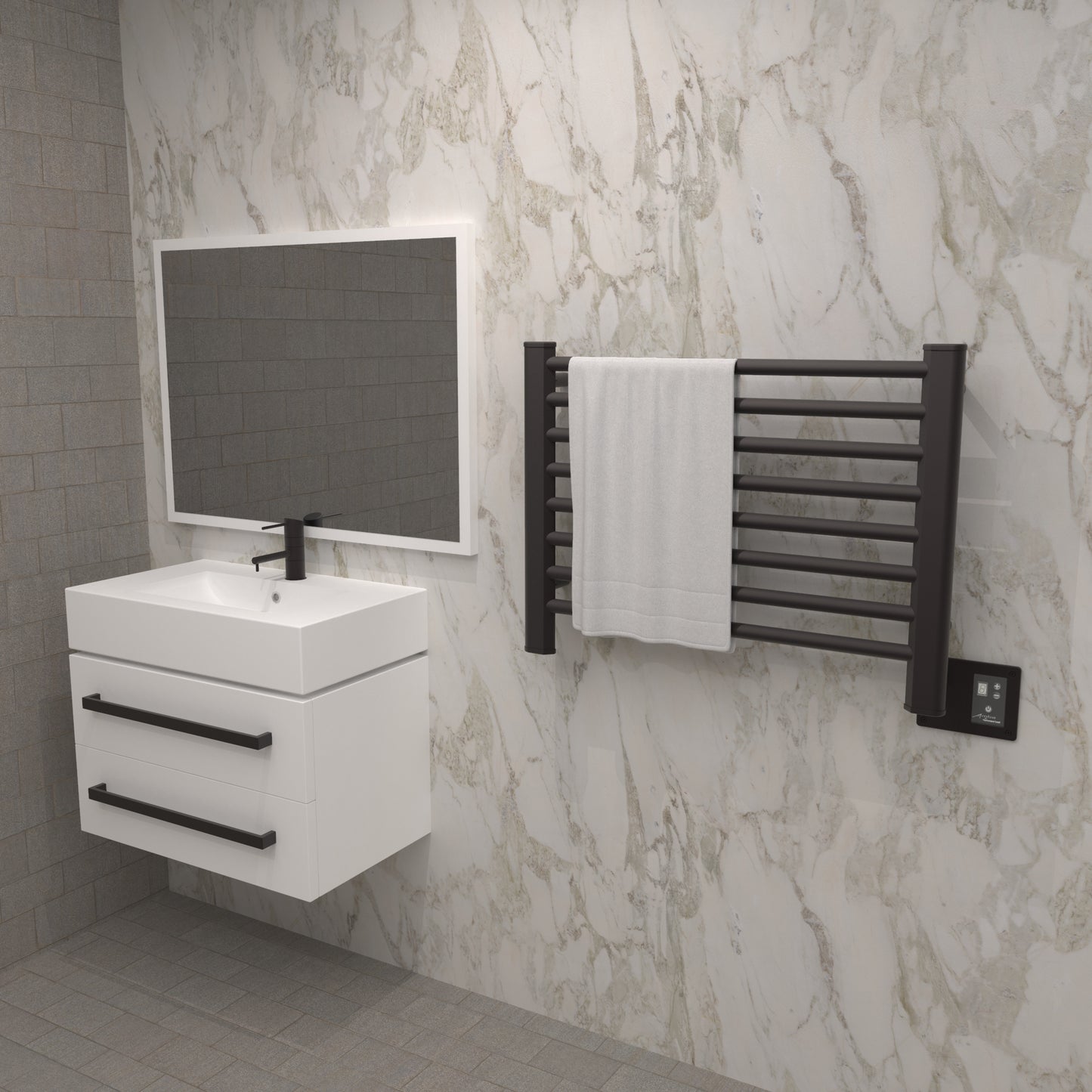 Oil Rubbed Bronze Towel Warmer, Amba Sirio Model S2921, 8 Bars Towel Warmer