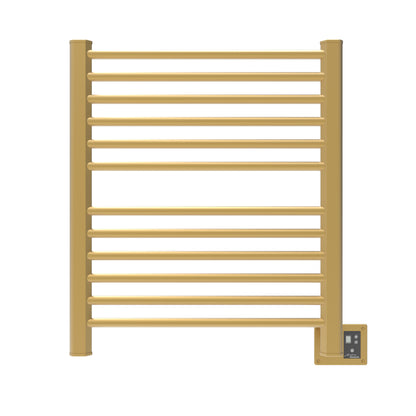 Satin Brass Towel Warmer, Amba Sirio Model S2933, 12 Bars Towel Warmer