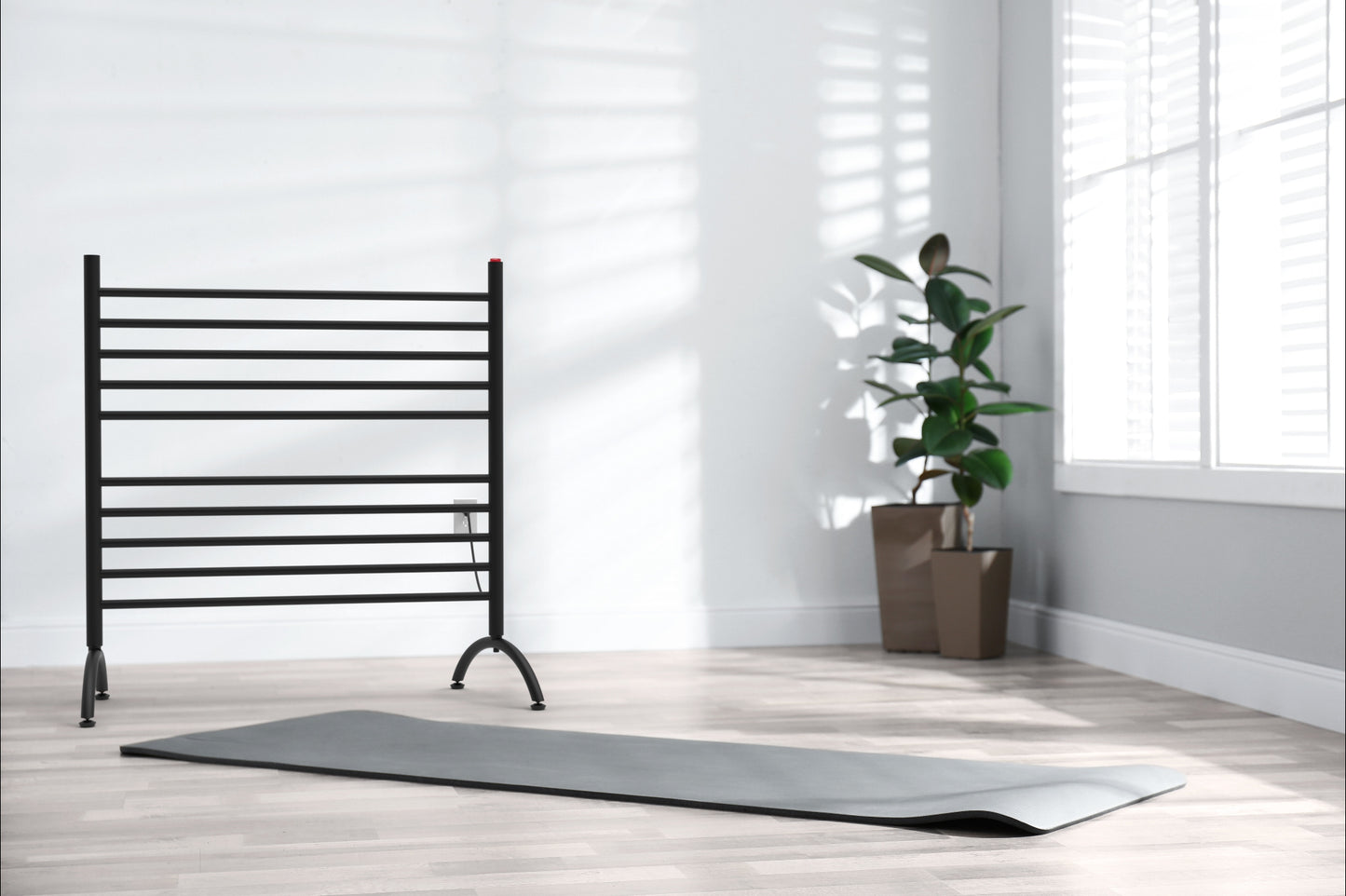 Matte Black Towel Warmer, Amba Solo 33 Inch Freestanding Towel Warmer